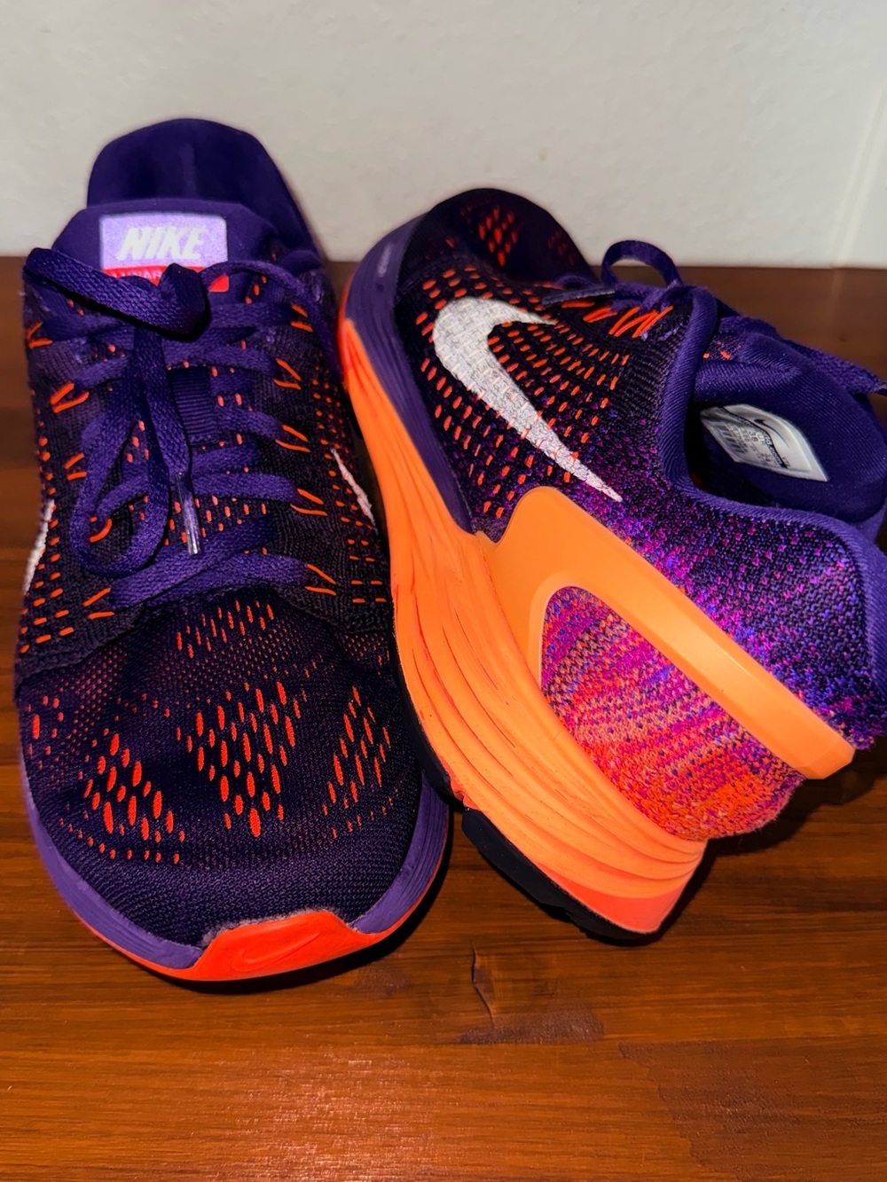 Nike Purple & Orange Lunarglide 7 Running Shoes - Picture 14 of 16